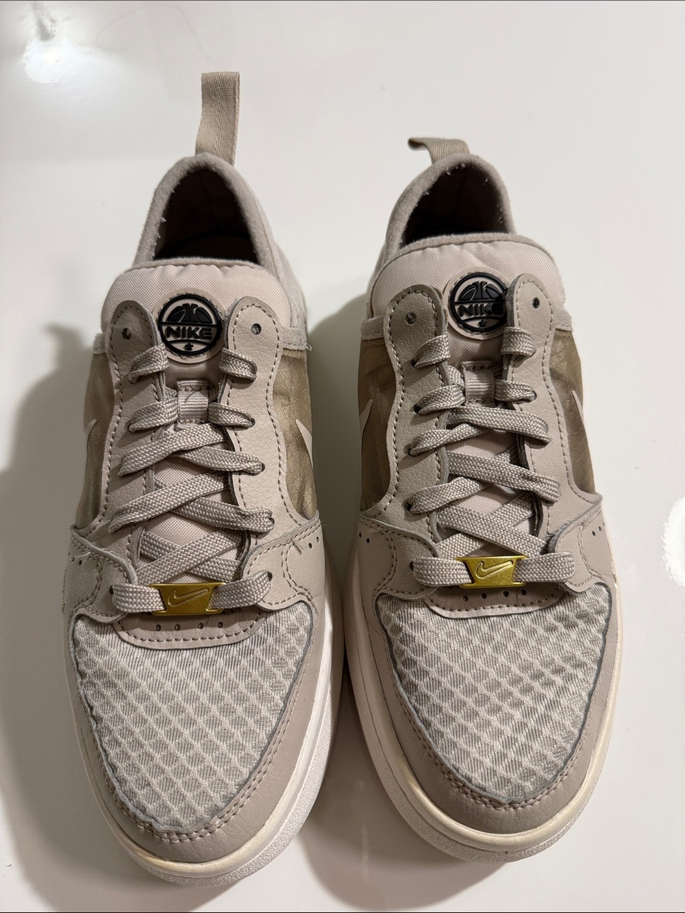 Nike Court Vision Alta Sneakers Womens 7.5 Cream Shoes